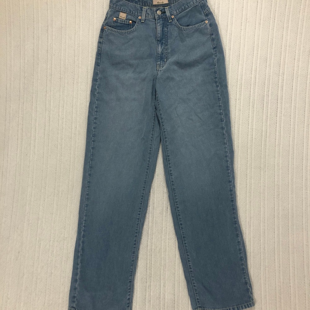 Indigo Hand Vintage High Waisted Straight Leg Jeans 28 Medium Wash Made in USA